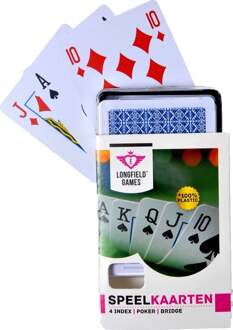 1x Speelkaarten plastic poker/bridge/kaartspel in bewaar box - Kaartspel Multikleur