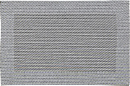 1x stuk Placemats zilvergrijs gevlochten/geweven print 45 x 30 cm - Placemats Zilverkleurig