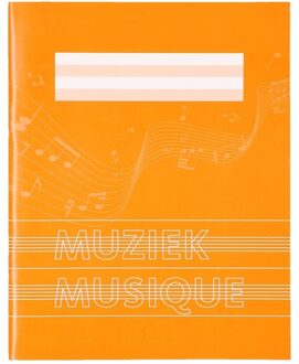 1x stuks A5 schriften met muzieknoot balken oranje - Schriften