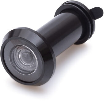 1x stuks deurspion / kijkgat / deurspionnen zwart met afsluitklepje 1,4 cm