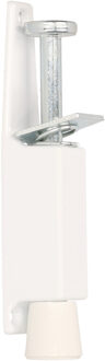 1x stuks deurvastzetter / deurvergrendeling wit met voetstift 12 x 2,5 cm