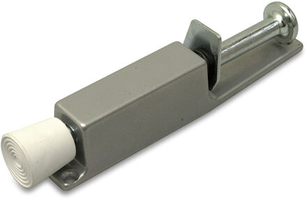 1x stuks deurvastzetter / deurvergrendeling zilvergrijs met voetstift 12 x 2,5 cm