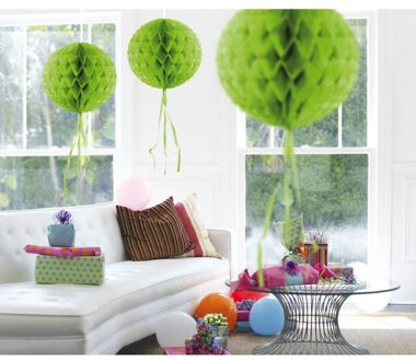 1x stuks Honeycomb ballen lime groen 30 cm - Hangdecoratie