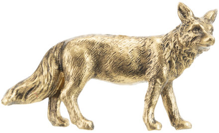 1x stuks kunststof kersthangers vos goud 9,5 cm kerstornamenten Goudkleurig