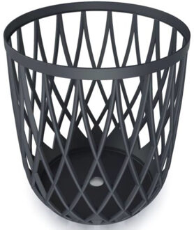 1x Stuks kunststof opbergmanden antraciet 39 cm - Opbergmanden Grijs