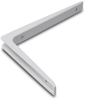 1x stuks planksteun / planksteunen aluminium wit 15 x 20 cm - Plankdragers