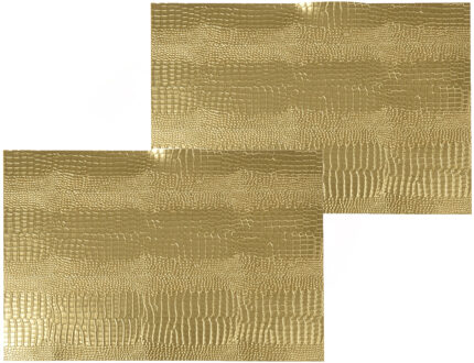 1x stuks rechthoekige placemats goud glitter 30 x 45 cm van kunststof - Placemats Goudkleurig