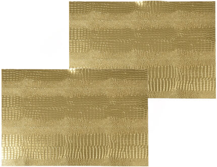 1x stuks rechthoekige placemats goud glitter 30 x 45 cm van kunststof