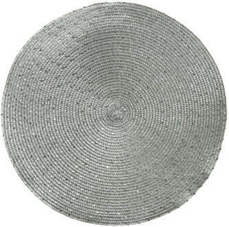 1x stuks ronde placemats zilver 38 cm van kunststof