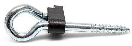 1x stuks stalen veiligheidsschommelhaken met houtdraad verzinkt 150 mm - Schommelhaken Zilverkleurig