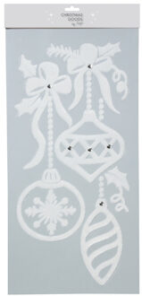 1x stuks velletjes raamstickers rendier 49 cm raamversiering/raamdecoratie - Feeststickers Wit