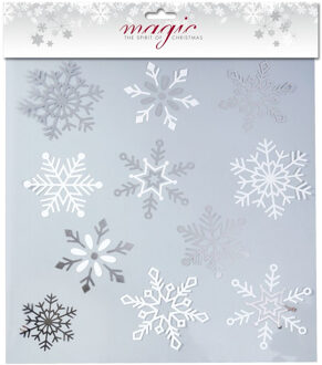 1x stuks velletjes raamstickers sneeuwvlokken 30,5 cm raamversiering/raamdecoratie