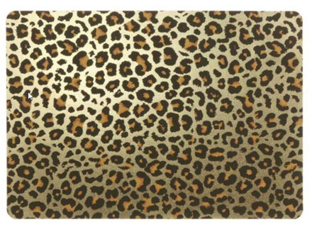 1x Tafel placemats/onderleggers met gouden panterprint 30 x 45 cm - Placemats Goudkleurig