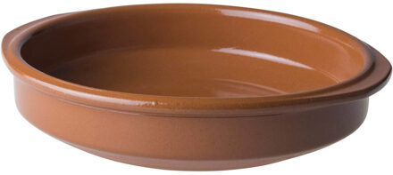 1x Tapas schaaltjes terracotta 20 x 4,5 cm - Serveerschalen Bruin