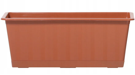 1x Terracotta kunststof Agro plantenbakken/bloembakken 40 cm - Plantenbakken Bruin