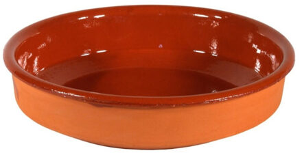 1x Terracotta tapas borden/schalen 26 cm - Snack en tapasschalen Bruin