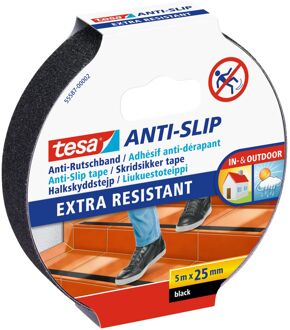 1x Tesa antislip tape zwart op rol 5 meter - Tape (klussen)