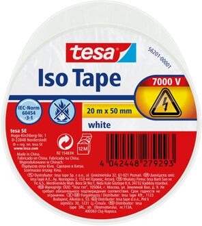 1x Tesa Universalband isolatie tape wit 20 mtr x 5 cm - Tape (klussen)