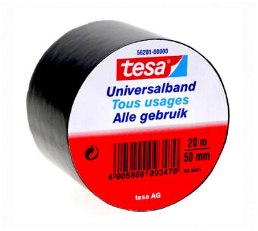 1x Tesa Universalband isolatie tape zwart 20 mtr x 5 cm - Tape (klussen)