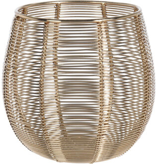 1x Theelichthouder/waxinelichthouder goud metaaldraad 12 cm Zilver