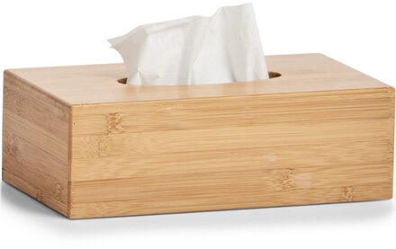 1x Tissue dozen/boxen van bamboe hout 27,5 x 16 cm