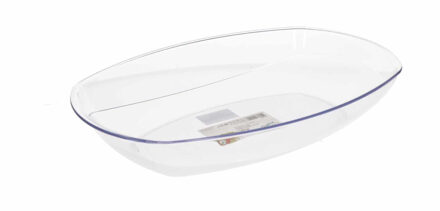 1x Tranparant kunststof serveerschalen/saladeschalen 22 x 34 cm