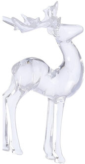 1x Transparant staand hert kerstversiering hangdecoratie 13 cm