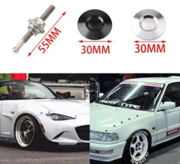 1x Universal 32mm Push Button Billet Hood Pins Lock Clip Kit Engine Bonnets Lock Car Quick Latch