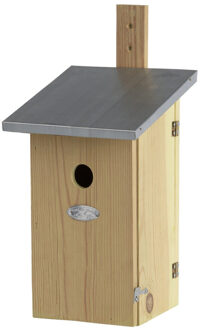 1x Vurenhouten vogelhuisjes/vogelhuizen 39 cm met kijkluik - Vogelhuisjes Bruin