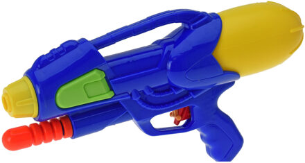 1x Waterpistool/waterpistolen 30 cm blauw met pomp - Waterpistolen