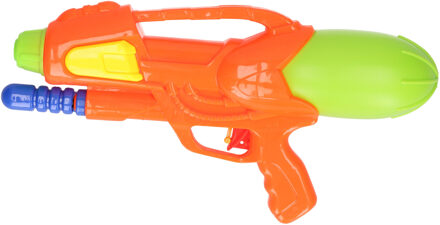 1x Waterpistool/waterpistolen 30 cm oranje met pomp - Waterpistolen