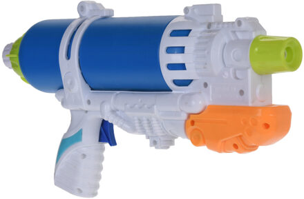 1x Waterpistool/waterpistolen 34 cm blauw/wit - Waterpistolen Multikleur