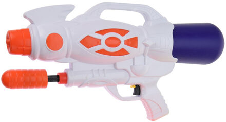 1x Waterpistool/waterpistolen 47 cm wit met pomp - Waterpistolen