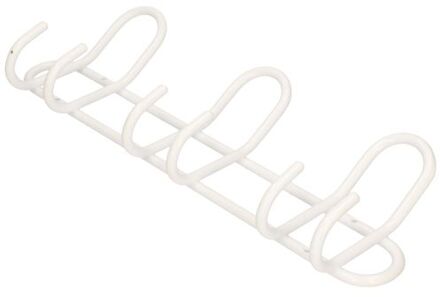 1x Witte garderobekapstokken / jashaken / wandkapstokken aluminium 3x dubbele haak 14,5 x 40 cm - Kapstokken