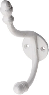 1x Witte korte garderobe haakjes / jashaken / kapstokhaakjes aluminium 15 x 3,5 cm - Kapstokhaken