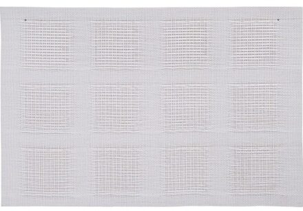 1x Witte onderlegger/placemat met gevlochten/geweven uiterlijk 45 x 30 cm
