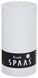 1x Witte rustieke cilinderkaars/stompkaars 7x13 cm 60 branduren