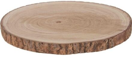 1x Woondecoratie ronde boomschijf 40 cm van Paulowna hout - Woonaccessoires boomschijven rond