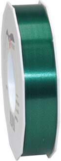 1x XL hobby/decoratie donkergroene kunststof sierlinten 2,5 cm/25 mm x 91 meter Emerald groen