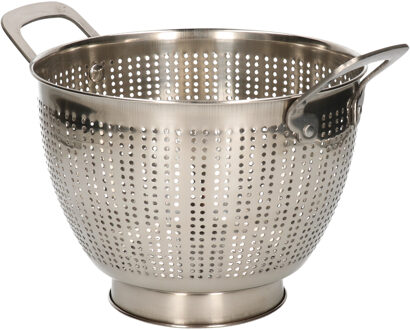 1x Zilveren vergieten/zeven RVS 26,5 x 15 cm - Vergieten Zilverkleurig