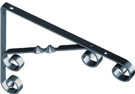 1x Zwarte stalen plankdrager Jutta 18 x 13 cm tot 30 kg