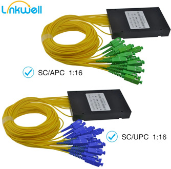 1x16 High Quality 1M SC APC SC UPC Type PLC Splitter, LC splitter box PLC ABS Fiber Optical Telecom Splitter Connector box 1:16