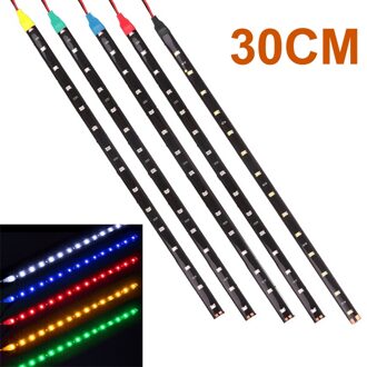 1x30 cm Auto LED Strip Licht High Power 12 V 15SMD Auto DRL Lamp Waterdichte LED Flexibele Dagrijverlichting Wit Blauw Groen Rood geel