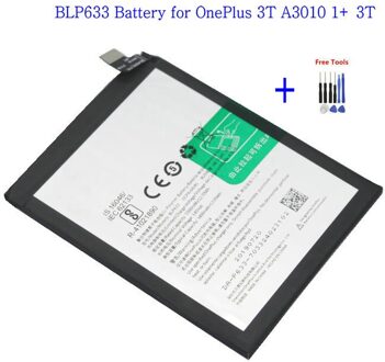 1X3400Mah/13.09Wh BLP633 Vervangende Batterij Voor Oneplus 3T Voor Een Plus 3T A3010 1 + 3T Batterie + Reparatie Gereedschap Kit