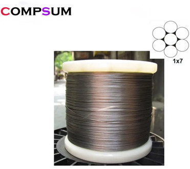 1X7 T304 Stainless Steel Cable wire rope Soft Fishing Lifting Cable 0.3mm/0.4mm/0.5mm/0.6mm/0.8mm