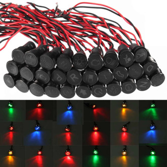 1x8mm 12V 24V 36V Metal LED Dash Panel Pilot Light Pre-wired Warning Indicator Blinker Waterproof Signal Lamp for Boat Car Truck