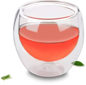 1X90 Ml Double Wall Layer Handgemaakte Helder Hittebestendig Glas Mini Tea Cups Made In China