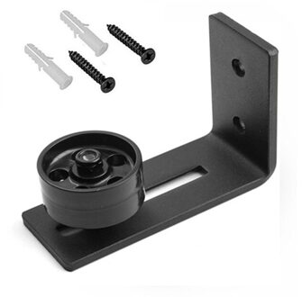 1Xcarbon Staal Verstelbare Muurbevestiging Schuifdeuren Schuur Deur Bodem Floor Gids Hardware Schuur Deur Opknoping Rail Stopcock