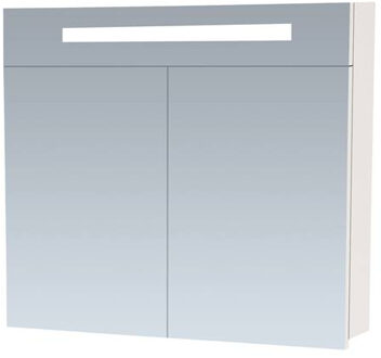 2.0 spiegelkast 80x70x15cm 2 deuren met LED verlichting hoogglans wit