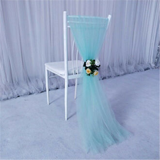 2*1.5M Organza Sjerpen Stoel Cover Sash Breder Voller Bows Wedding Party Stoel Cover Craft Decoratie munt groen